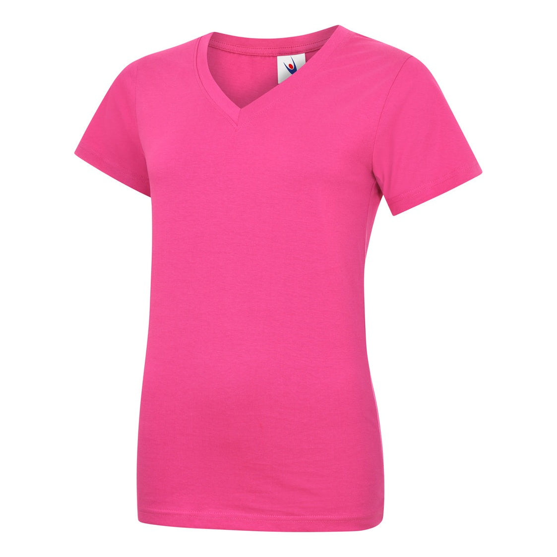 Uneek Ladies Classic V-Neck T-Shirt - Hot Pink Hot Pink