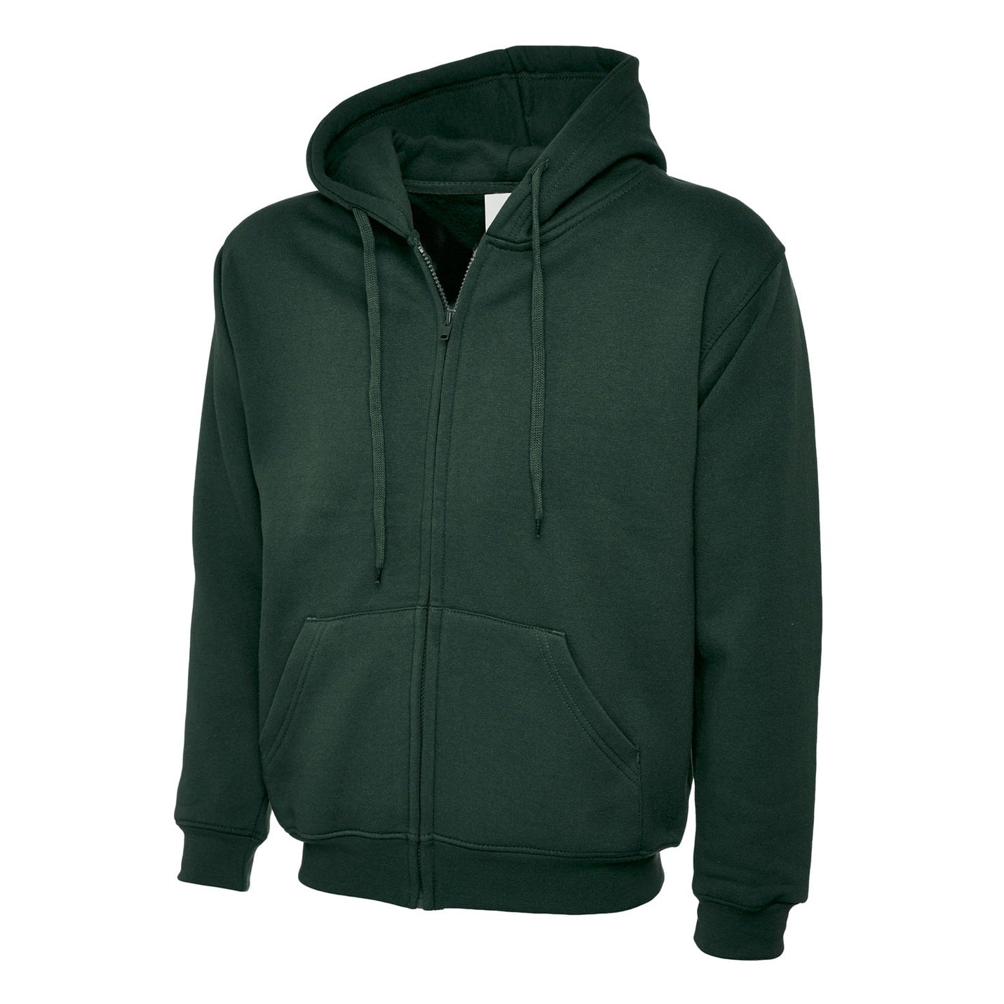 Uneek Adults Classic Full Zip Hooded Sweatshirt - Bottle Green Bottle Green