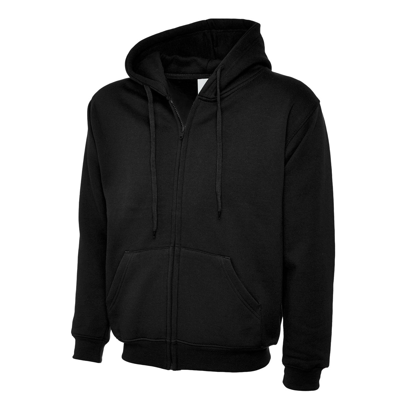 Uneek Adults Classic Full Zip Hooded Sweatshirt - Black Black