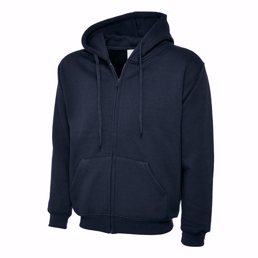 Uneek Adults Classic Full Zip Hooded Sweatshirt - Navy Navy