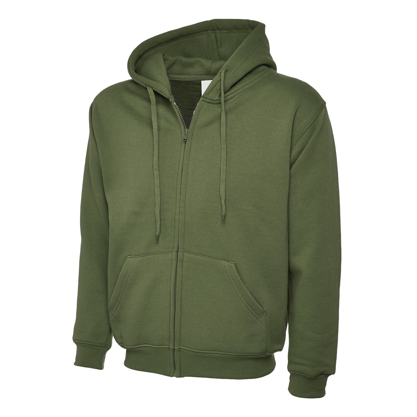 Uneek Adults Classic Full Zip Hooded Sweatshirt - Olive Olive