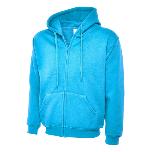 Uneek Adults Classic Full Zip Hooded Sweatshirt - Sky Sky