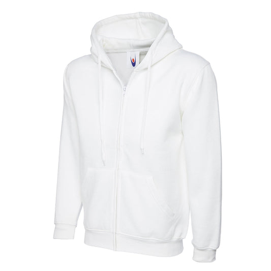 Uneek Adults Classic Full Zip Hooded Sweatshirt - White White