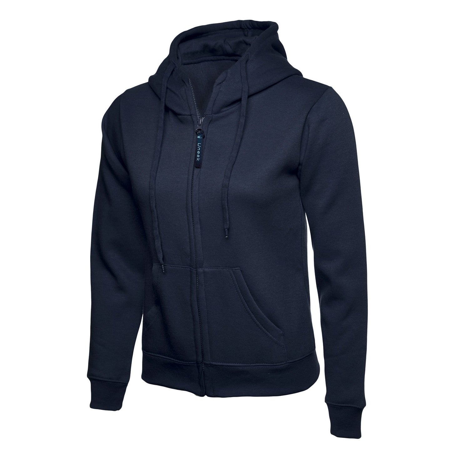 Uneek Ladies Classic Full Zip Hooded Sweatshirt - Navy Navy