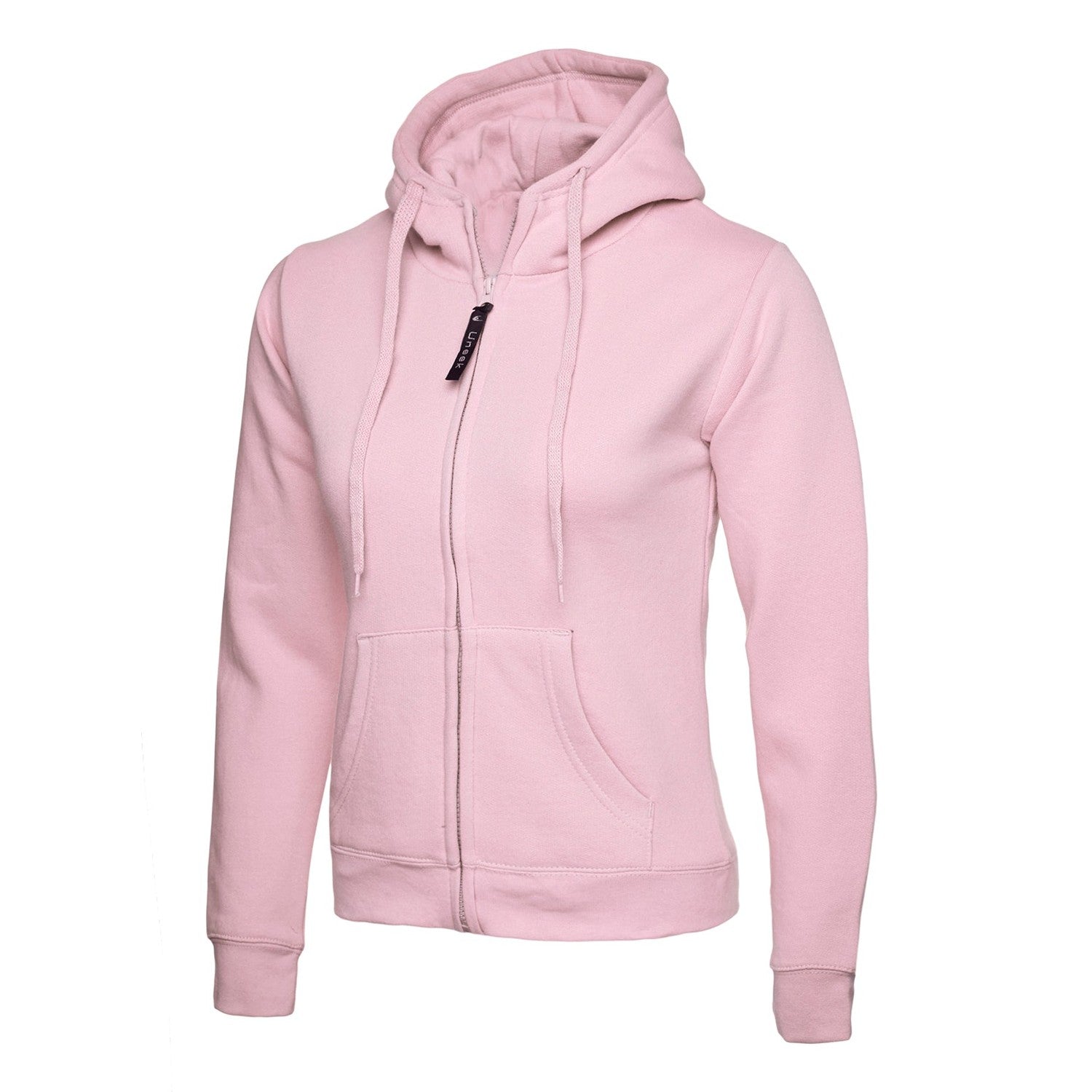 Uneek Ladies Classic Full Zip Hooded Sweatshirt - Pink Pink