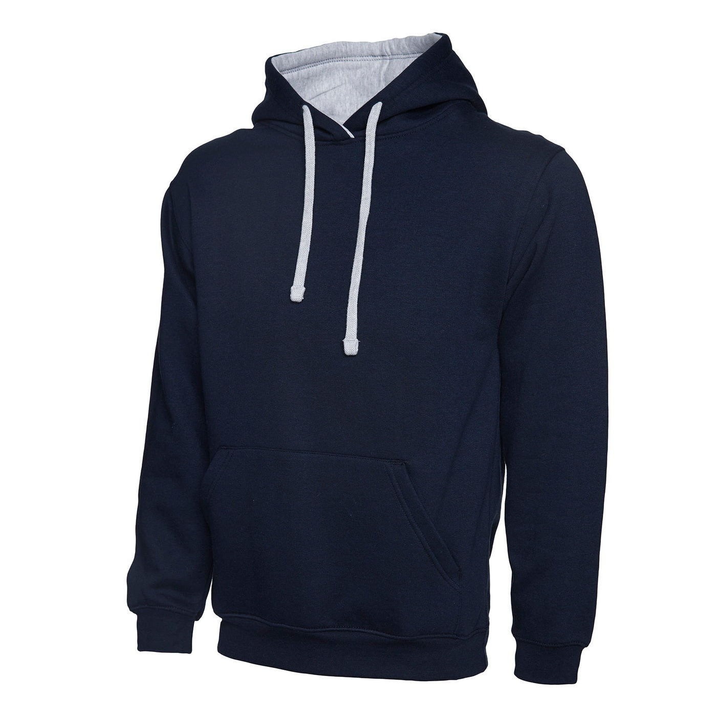 Uneek Contrast Hooded Sweatshirt  - Navy/Heather Grey Navy/Heather Grey