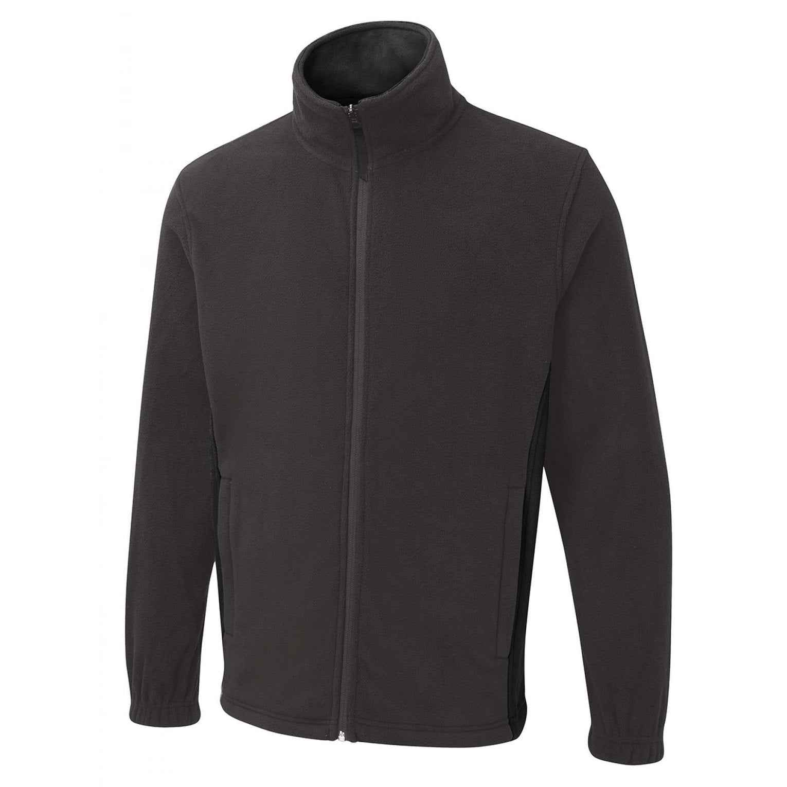 Uneek Two Tone Full Zip Fleece Jacket - Charcoal/Black Charcoal/Black