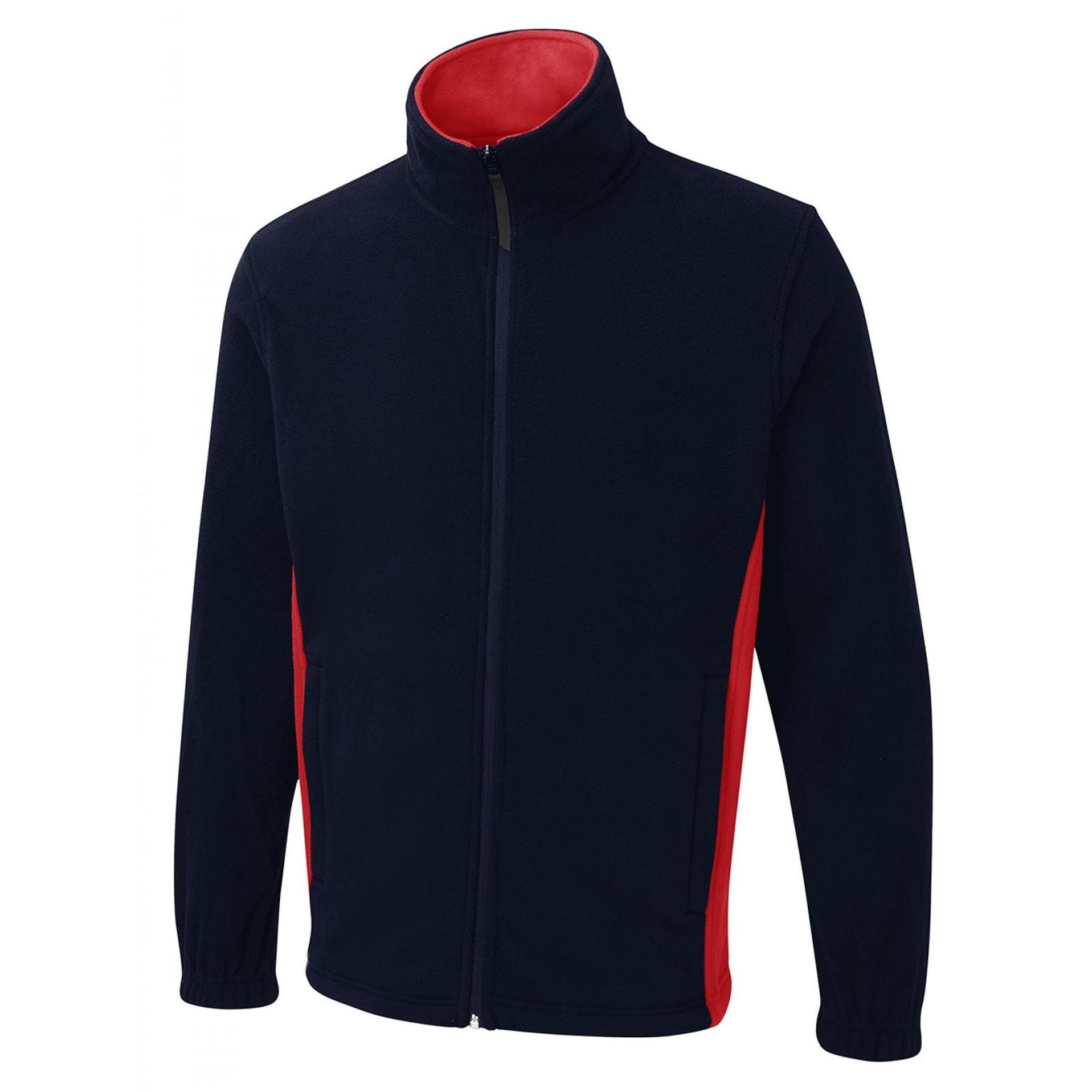 Uneek Two Tone Full Zip Fleece Jacket - Navy/Red Navy/Red