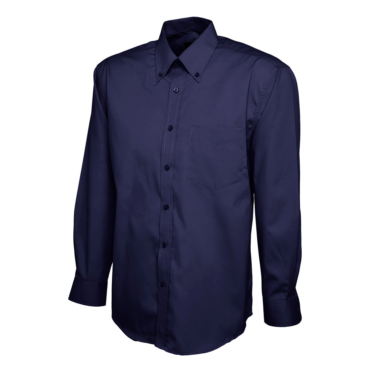 Uneek Mens Pinpoint Oxford Full Sleeve Shirt - Navy Navy