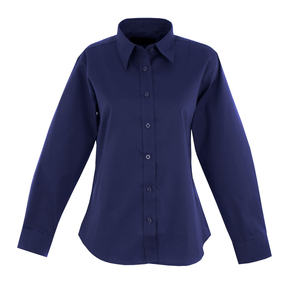 Uneek Ladies Pinpoint Oxford Full Sleeve Shirt - Navy Navy