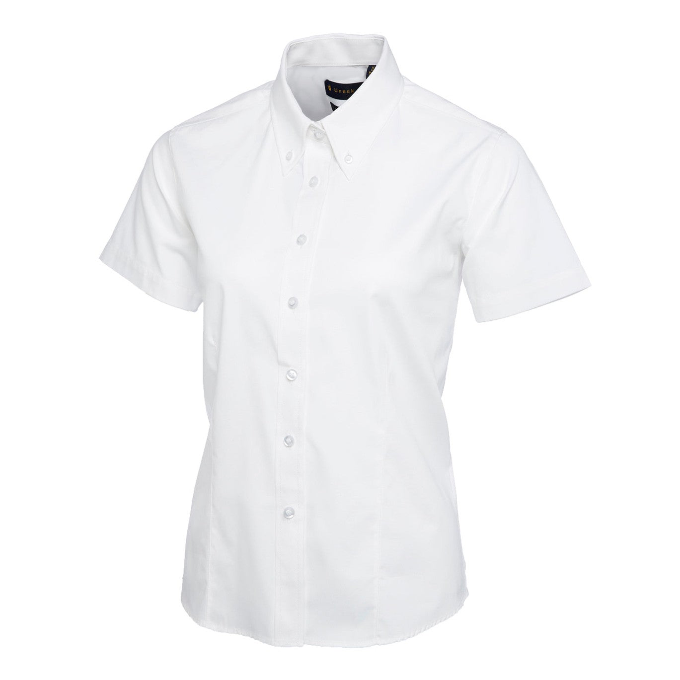 Uneek Ladies Pinpoint Oxford Half Sleeve Shirt - White White