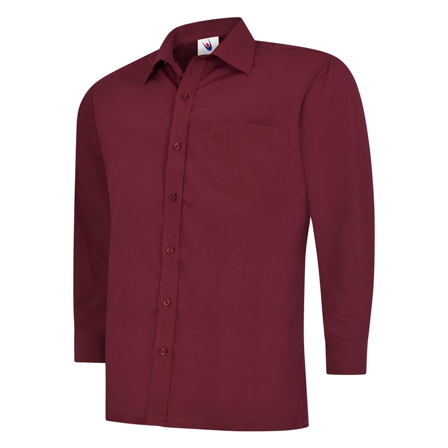 Uneek Mens Poplin Full Sleeve Shirt - Burgundy Burgundy