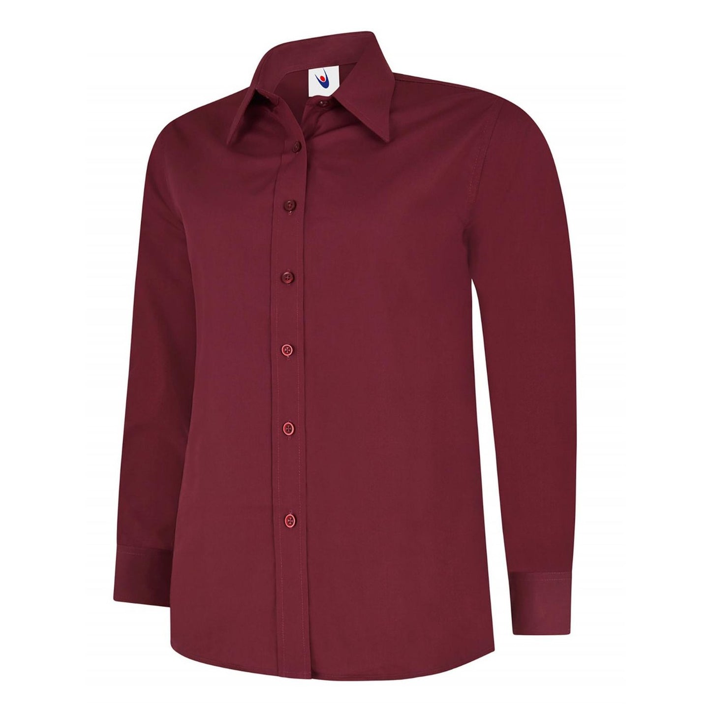 Uneek Ladies Poplin Full Sleeve Shirt - Burgundy Burgundy