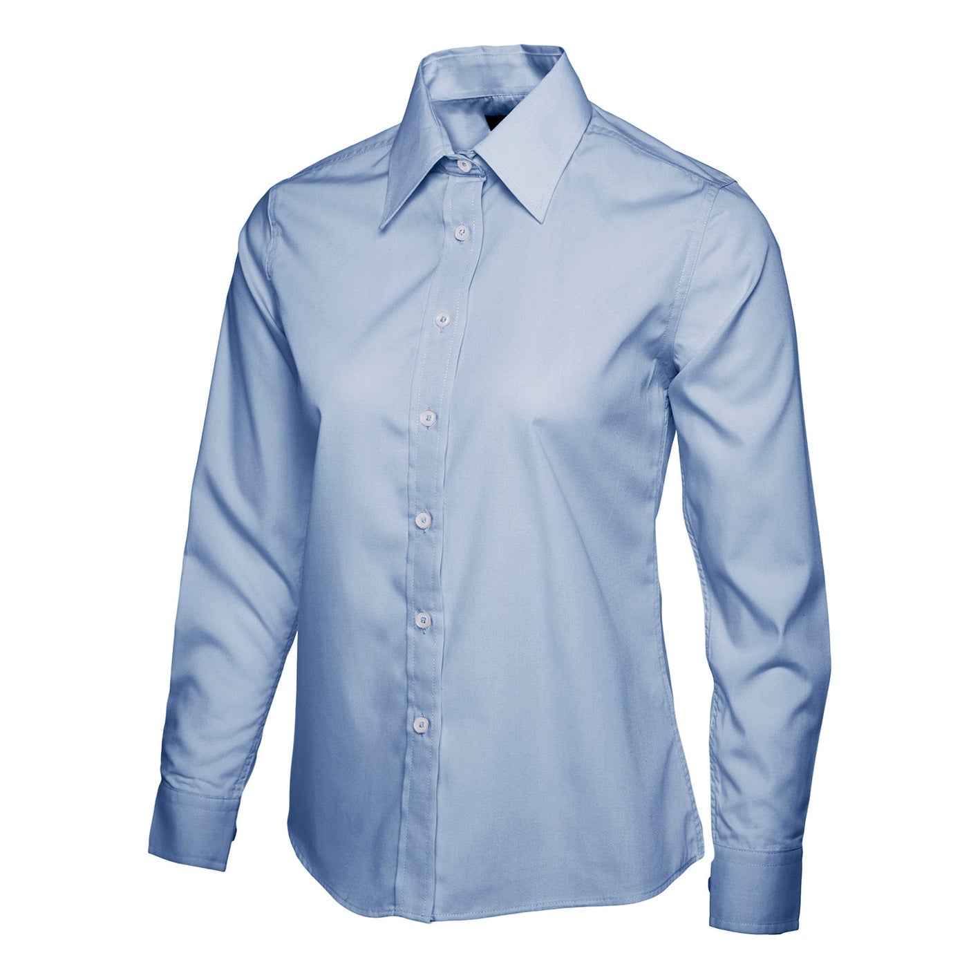 Uneek Ladies Poplin Full Sleeve Shirt - Light Blue Light Blue