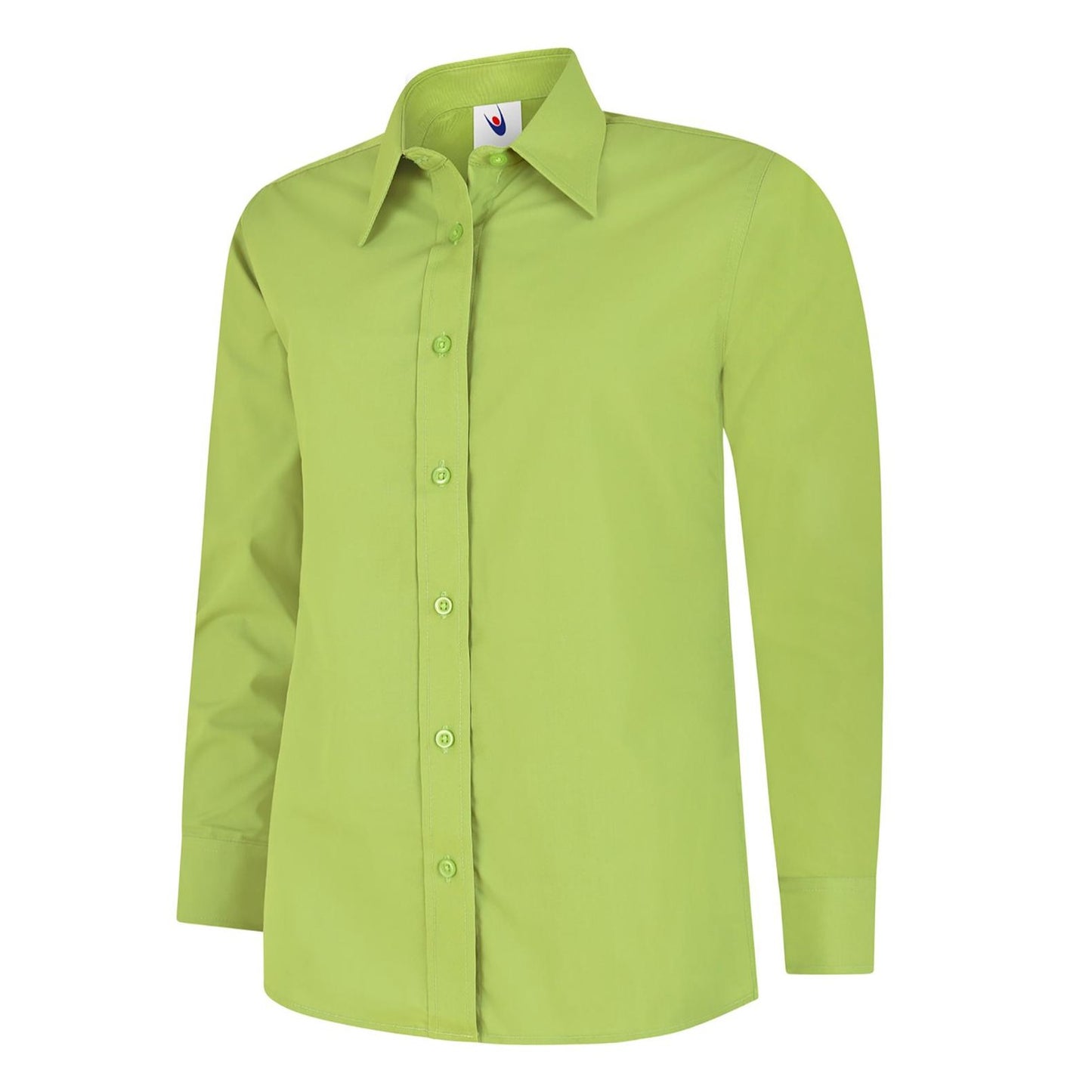 Uneek Ladies Poplin Full Sleeve Shirt - Lime Lime