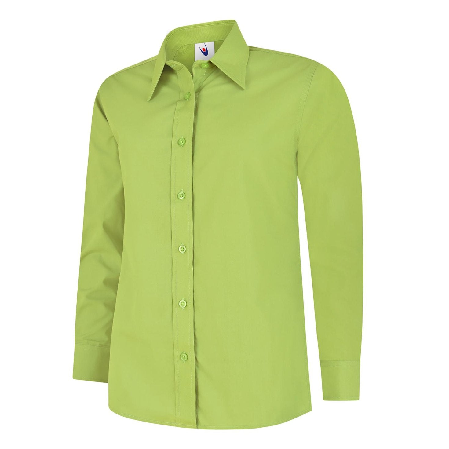 Uneek Ladies Poplin Full Sleeve Shirt - Lime Lime
