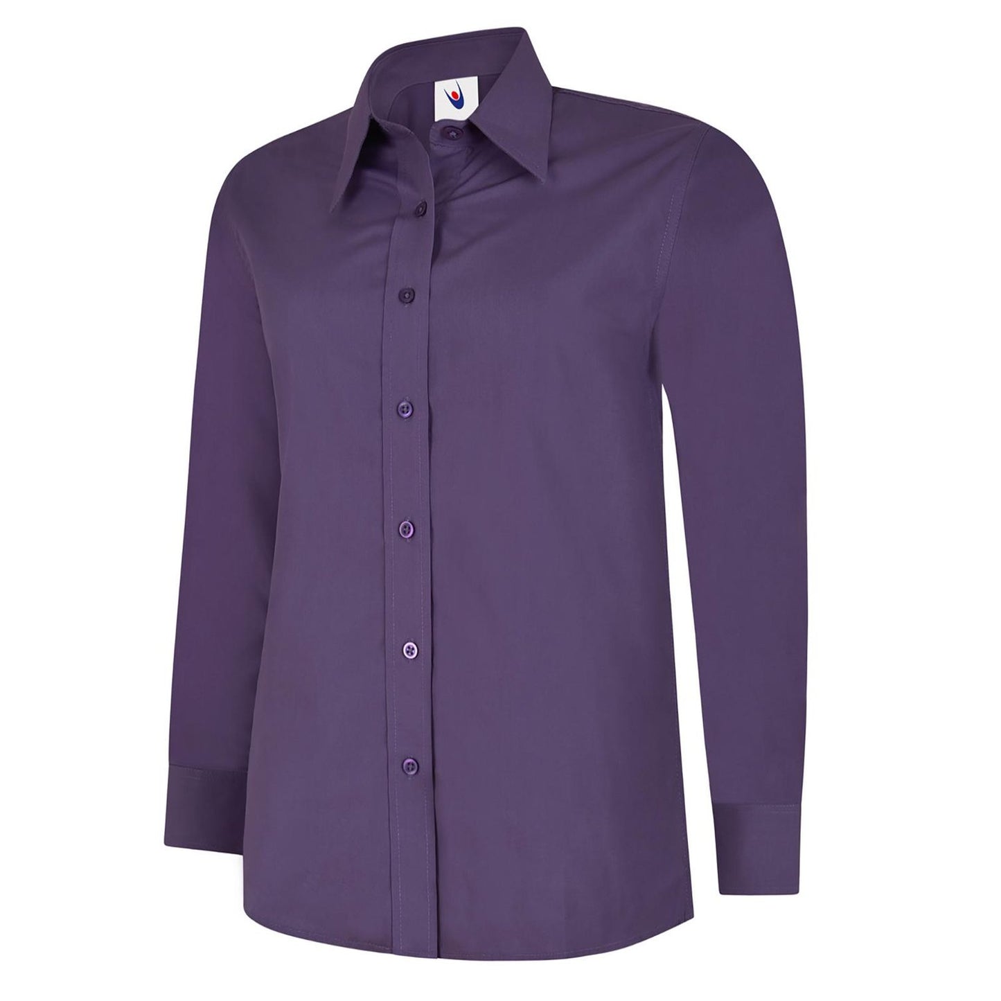 Uneek Ladies Poplin Full Sleeve Shirt - Purple Purple