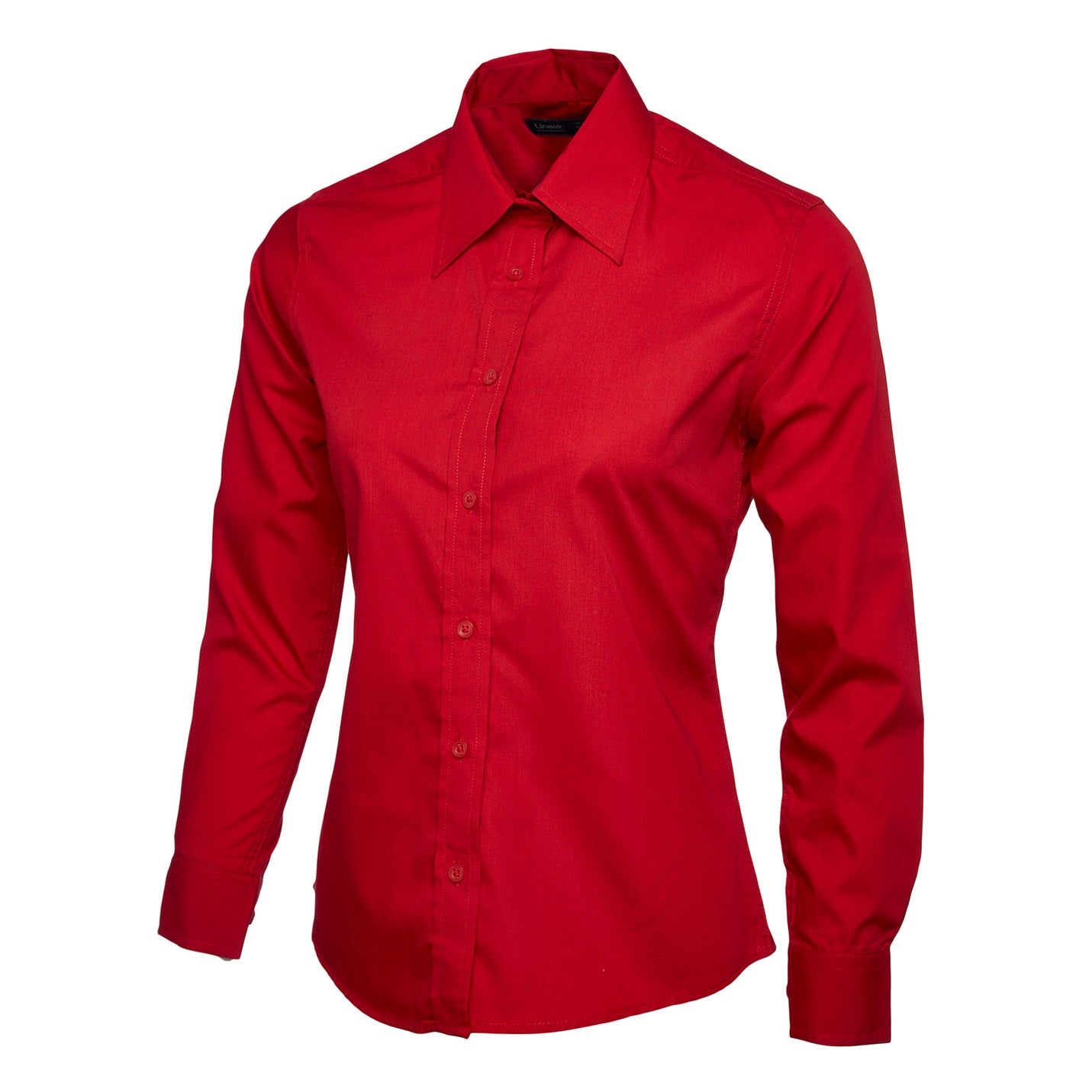 Uneek Ladies Poplin Full Sleeve Shirt - Red Red