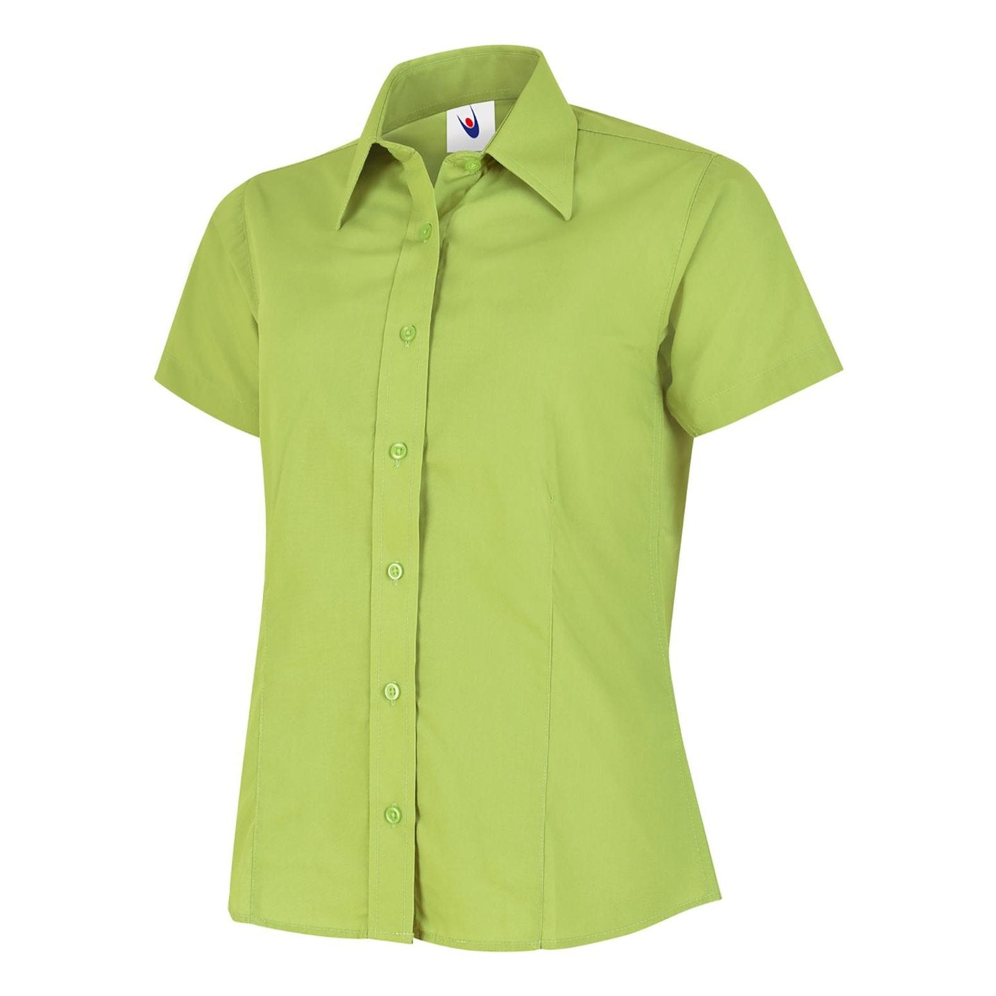 Uneek Ladies Poplin Half Sleeve Shirt - Lime Lime