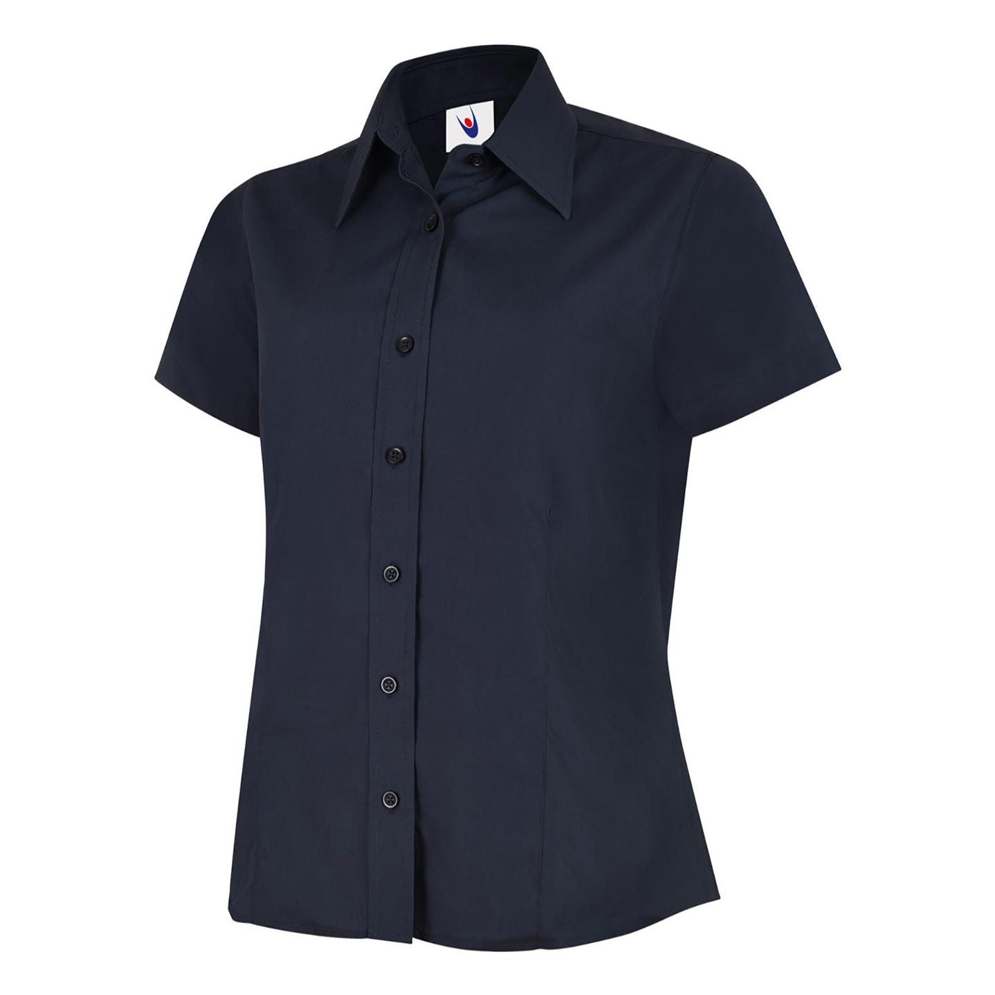 Uneek Ladies Poplin Half Sleeve Shirt - Navy Navy