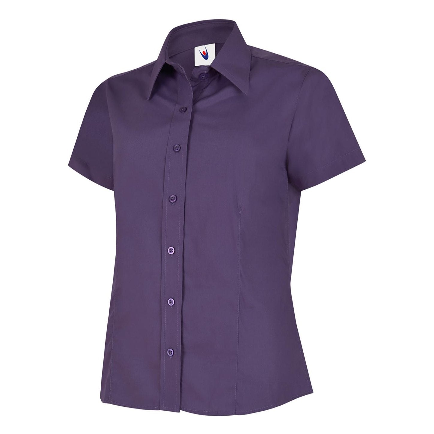 Uneek Ladies Poplin Half Sleeve Shirt - Purple Purple