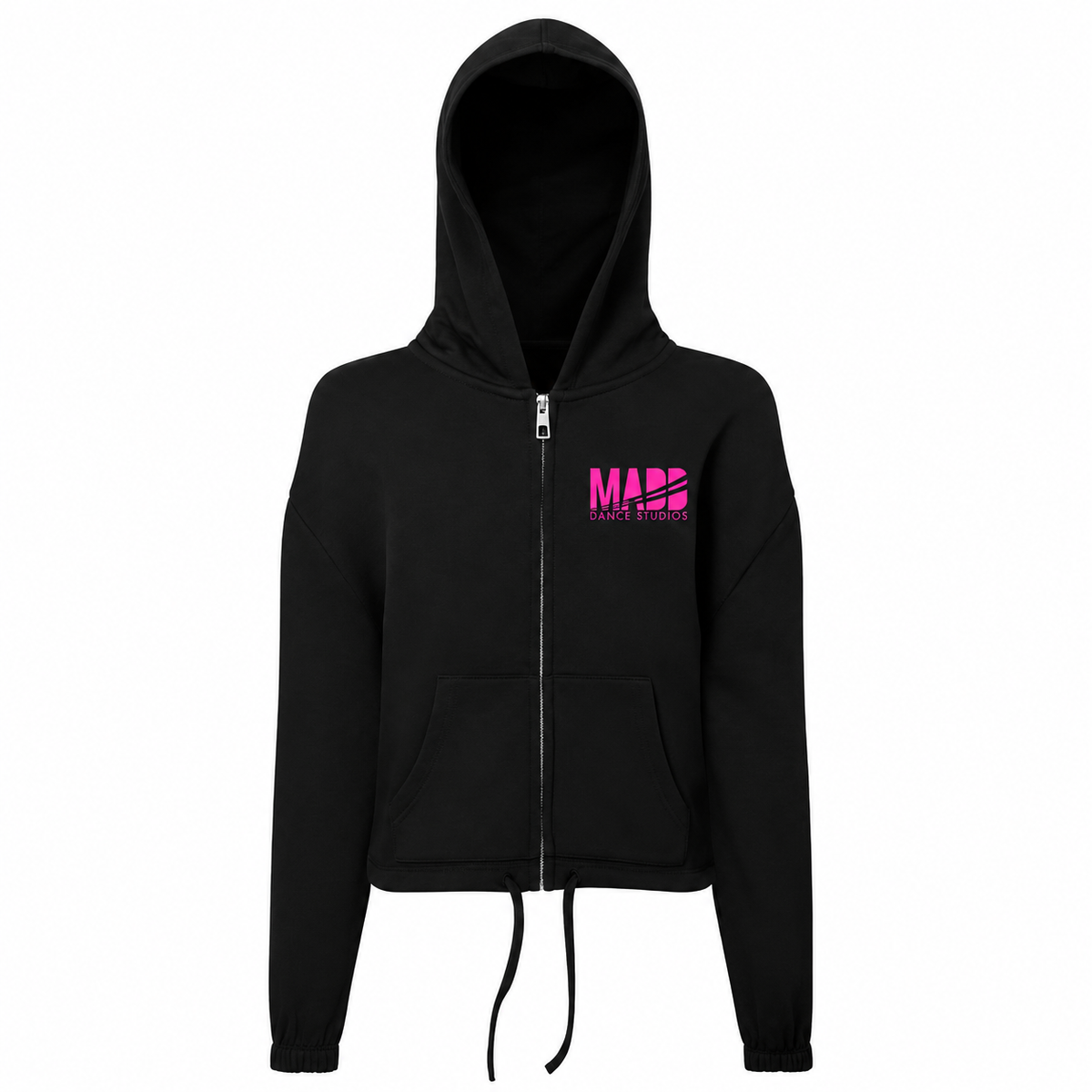 Pink MADD Kids Cropped Zipped Hoodie