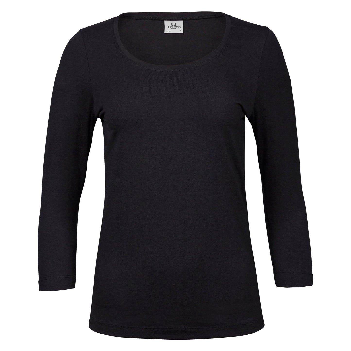 Ladies' Stretch 3/4 Sleeve Tee - Black