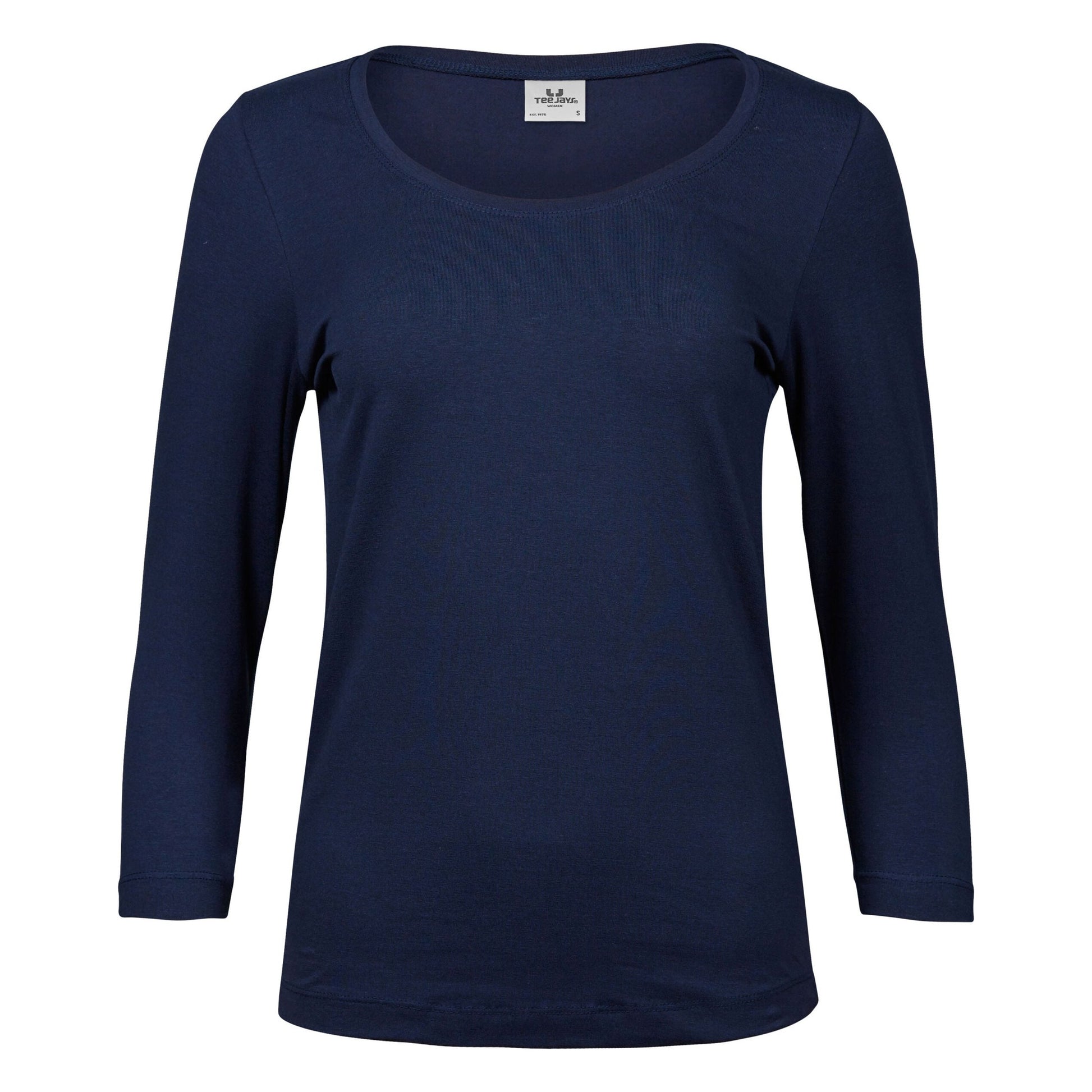 Ladies' Stretch 3/4 Sleeve Tee - Navy