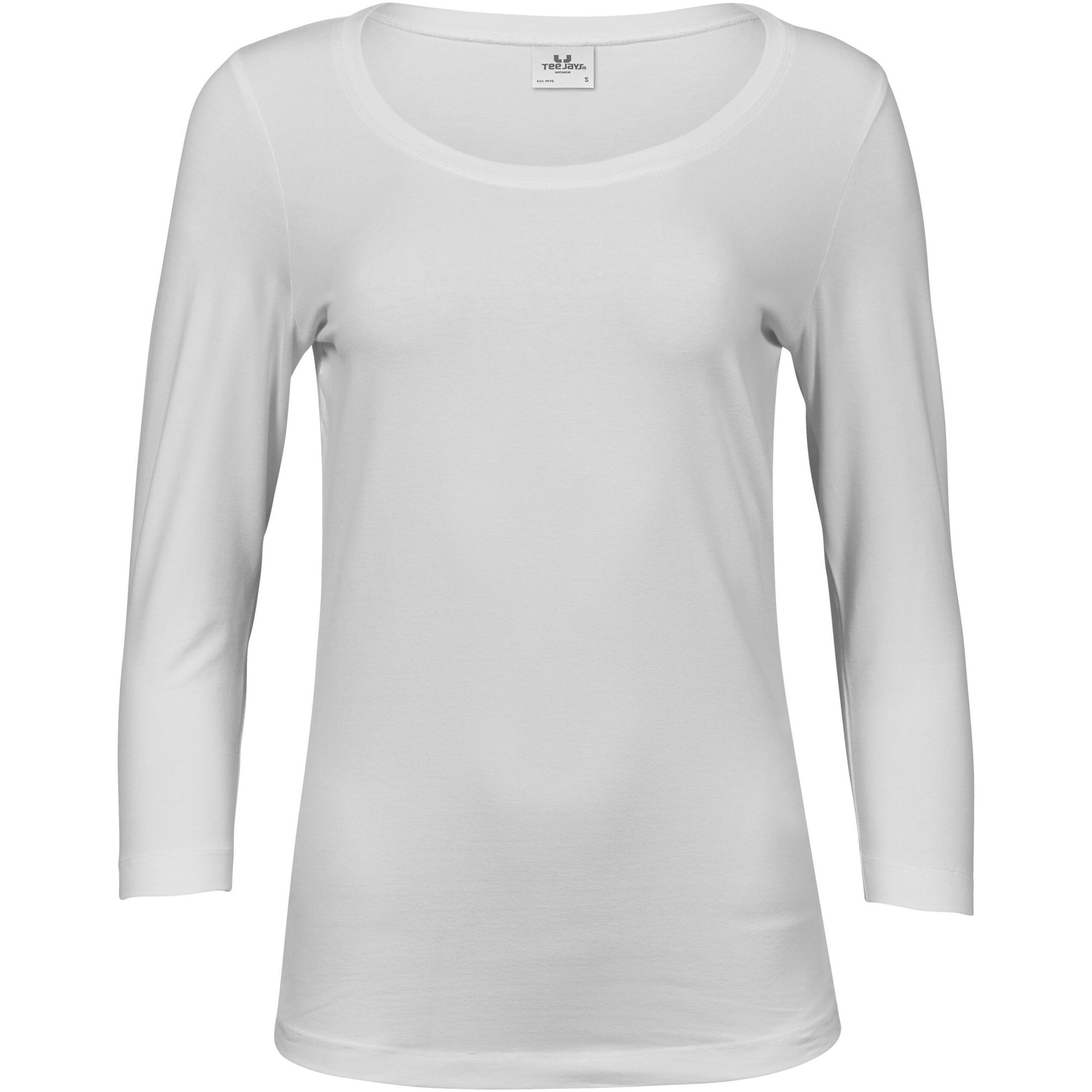 Ladies' Stretch 3/4 Sleeve Tee - White
