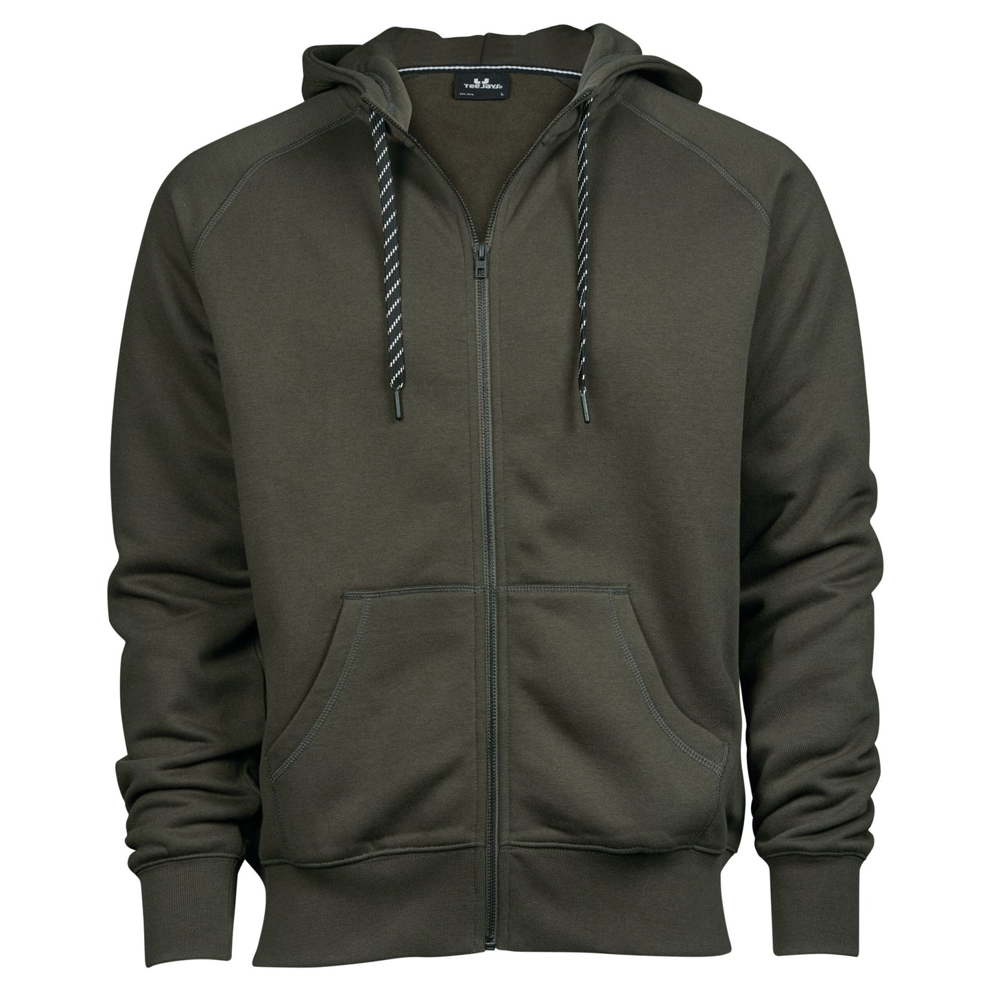 Men's Fashion Full Zip Hood - Deep Green