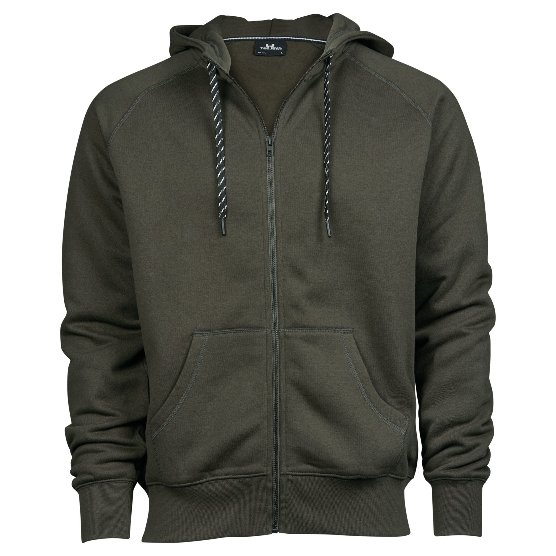 Men's Fashion Full Zip Hood - Deep Green
