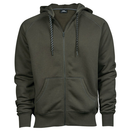 Men's Fashion Full Zip Hood - Deep Green