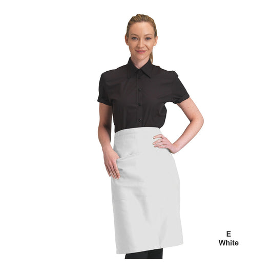 Recycled Waist Apron With Pocket 
 - White