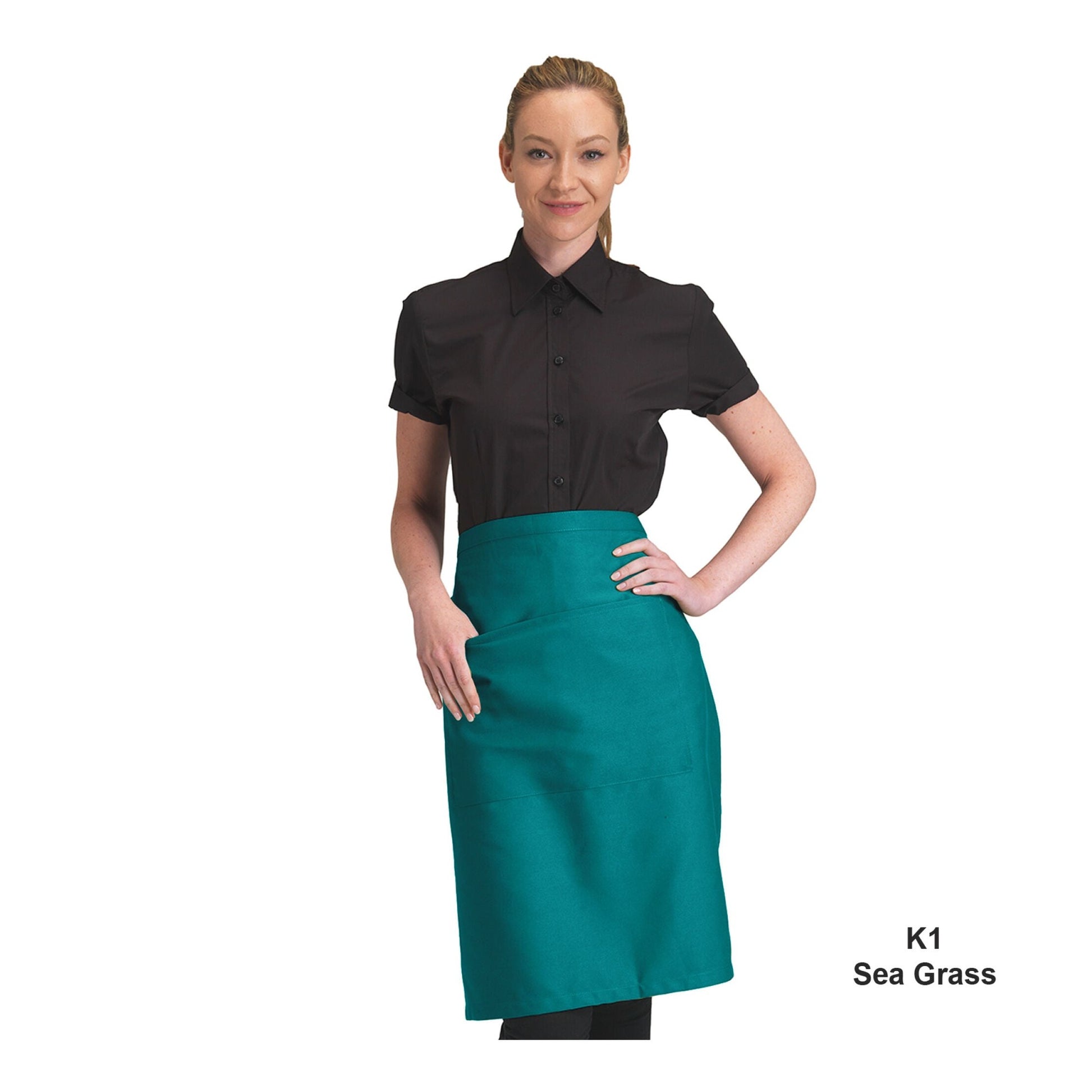 Recycled Waist Apron With Pocket 
 - Sea Grass