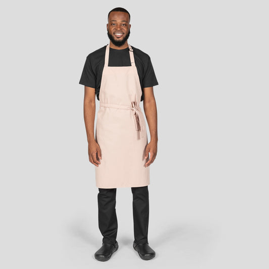 Multi-Coloured Recycled Bib Apron - Biscuit