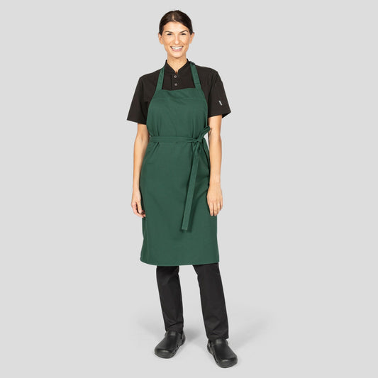 Multi-Coloured Recycled Bib Apron - Bottle Green
