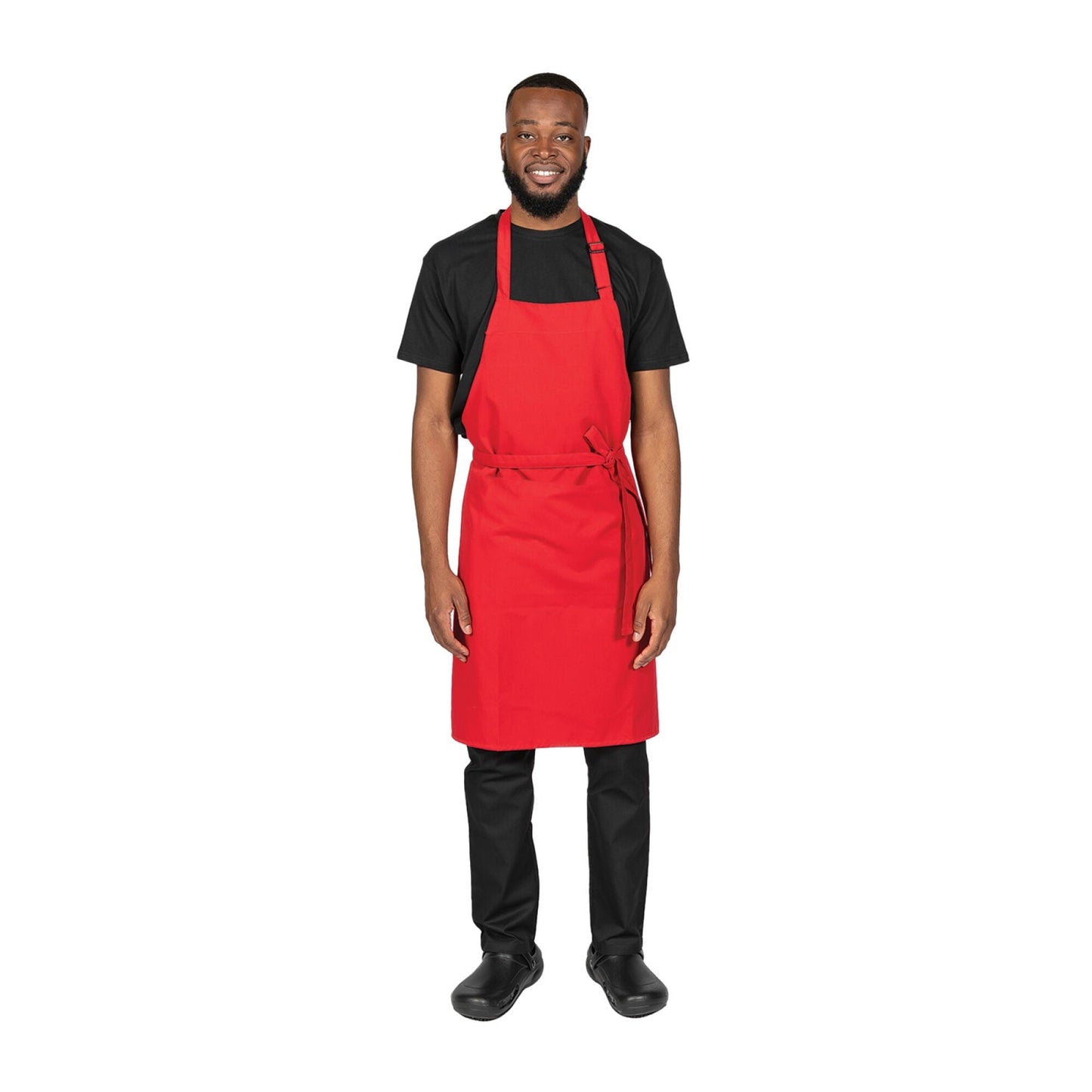 Multi-Coloured Recycled Bib Apron - Red