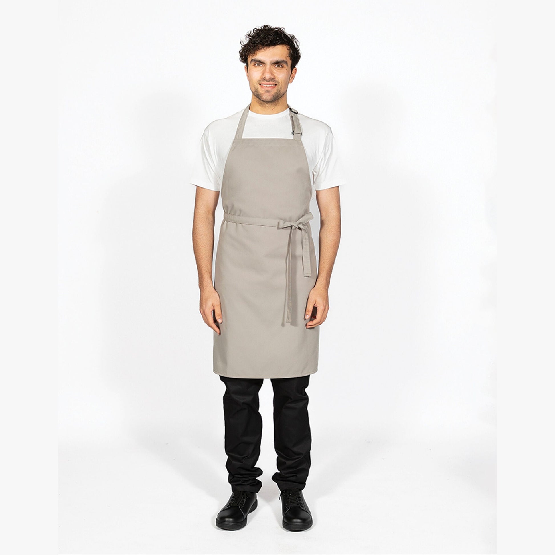 Multi-Coloured Recycled Bib Apron - Light Grey