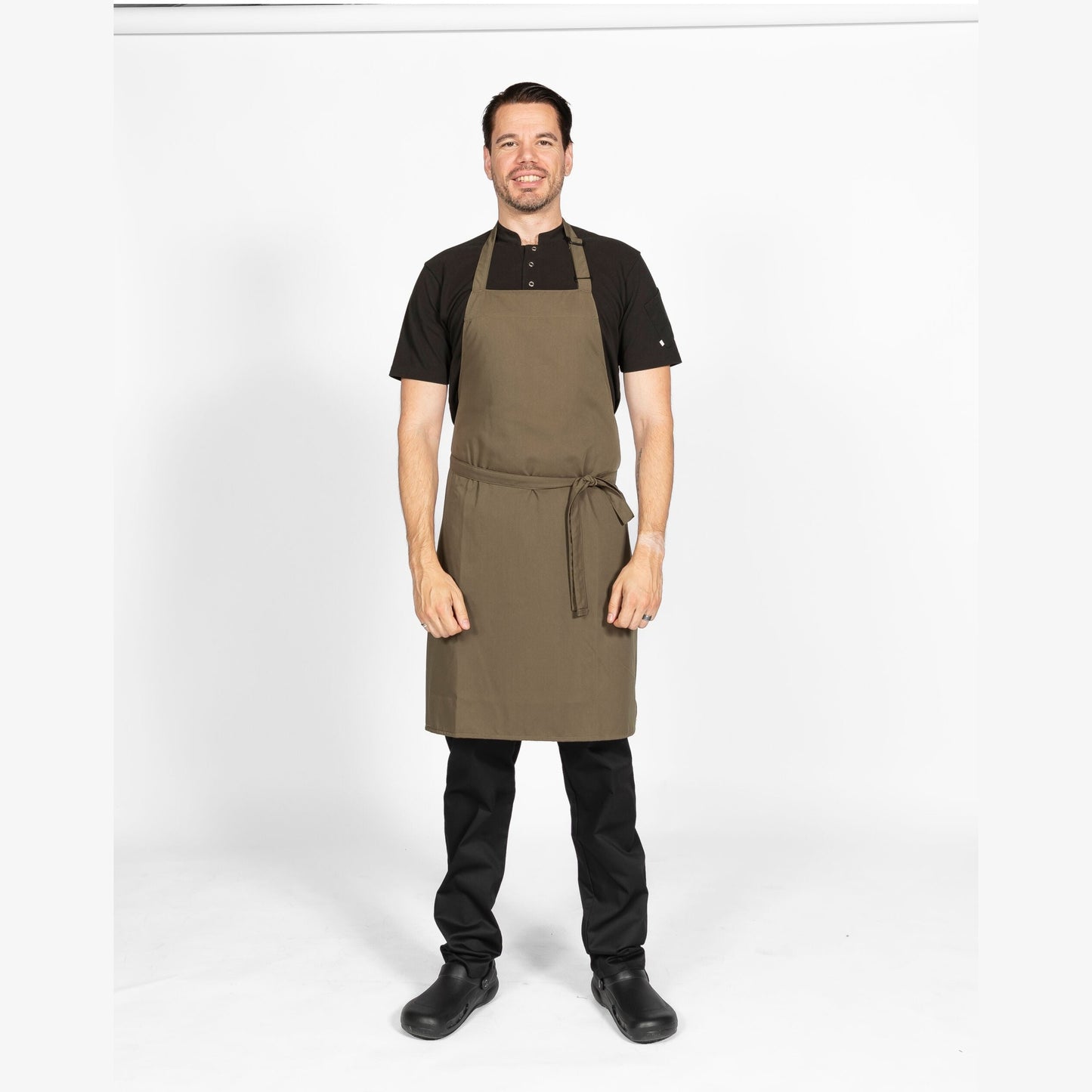 Multi-Coloured Recycled Bib Apron - Olive