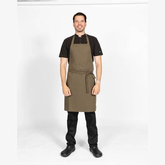 Multi-Coloured Recycled Bib Apron - Olive