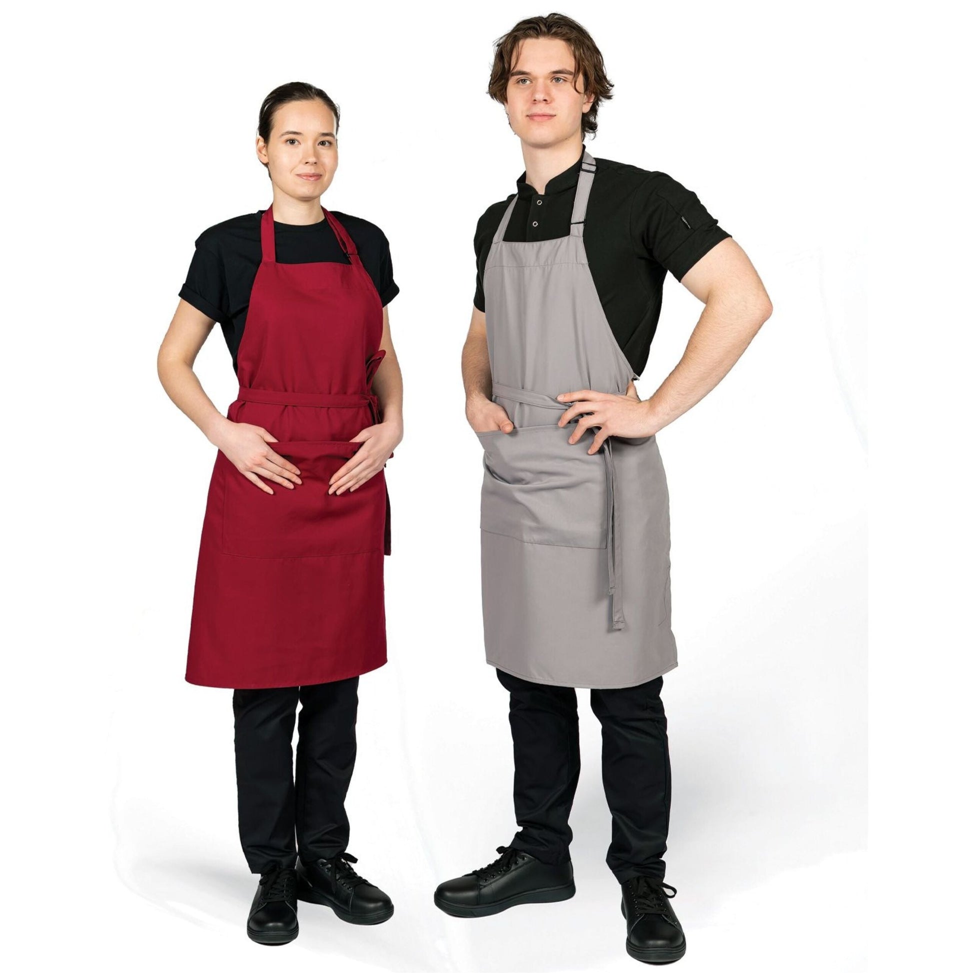Recycled Bib Apron With Pocket 
 - Griffin Grey