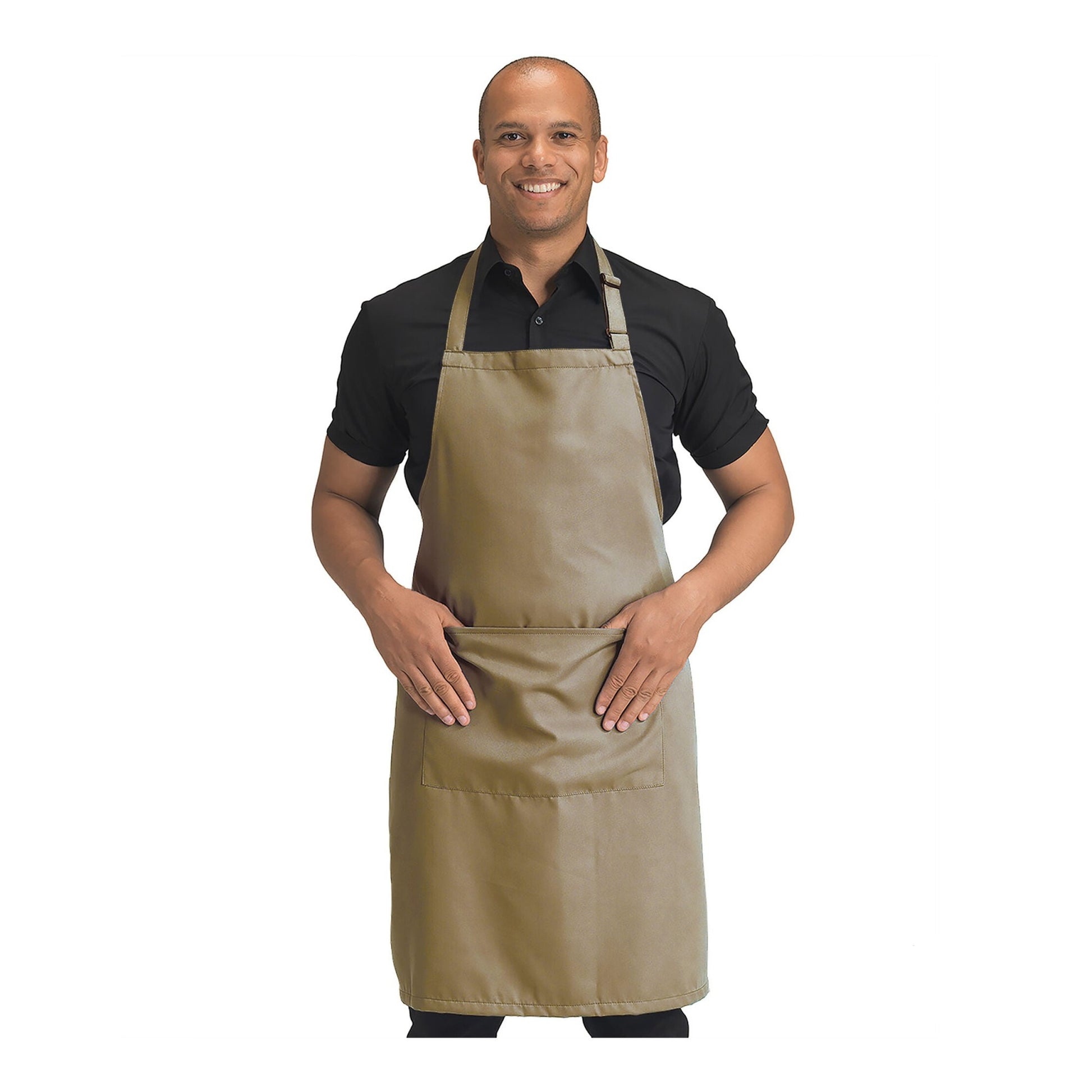 Recycled Bib Apron With Pocket 
 - Biscuit