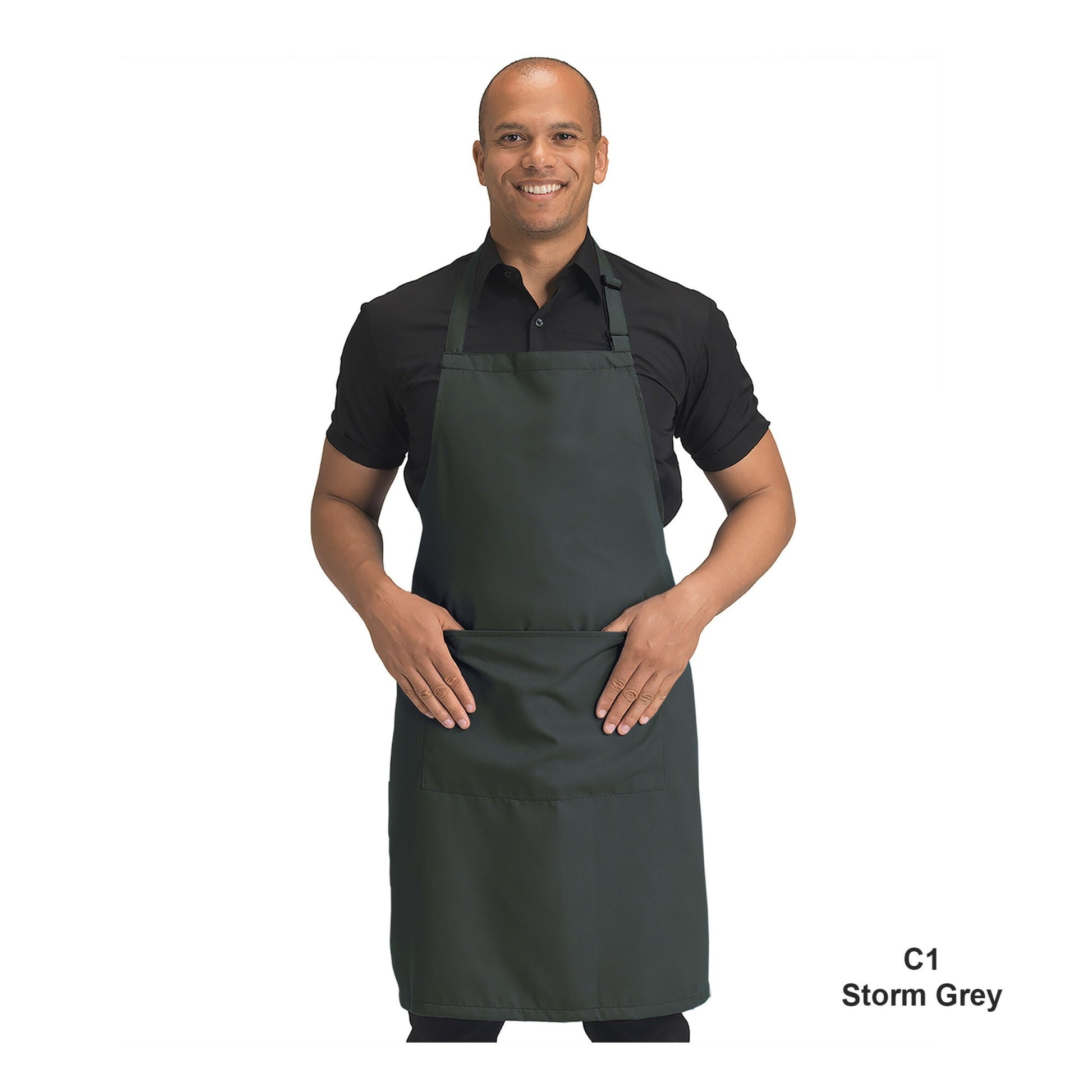 Recycled Bib Apron With Pocket 
 - Storm Grey