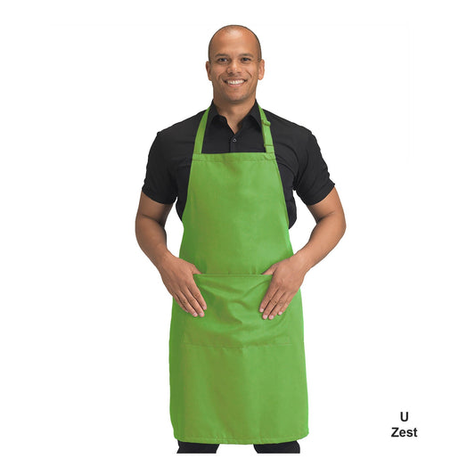 Recycled Bib Apron With Pocket 
 - Zest