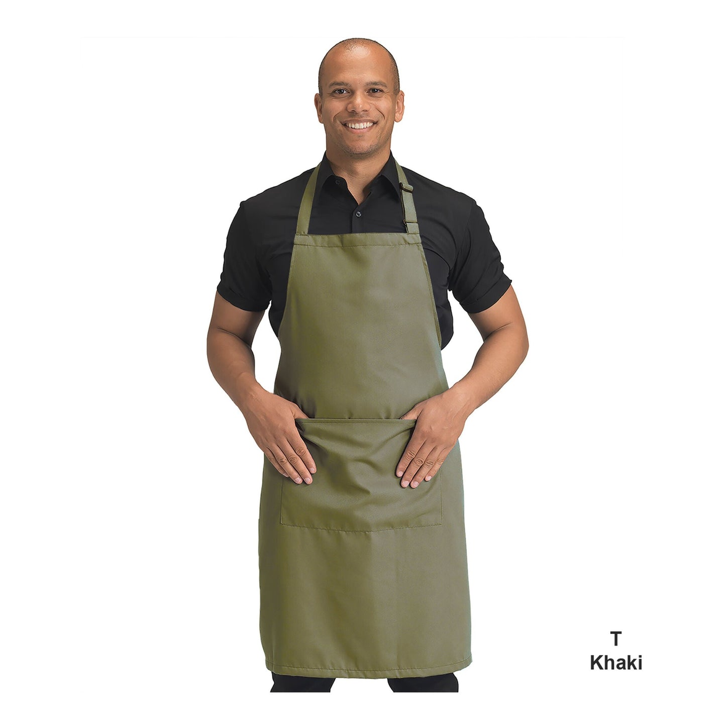 Recycled Bib Apron With Pocket 
 - Khaki