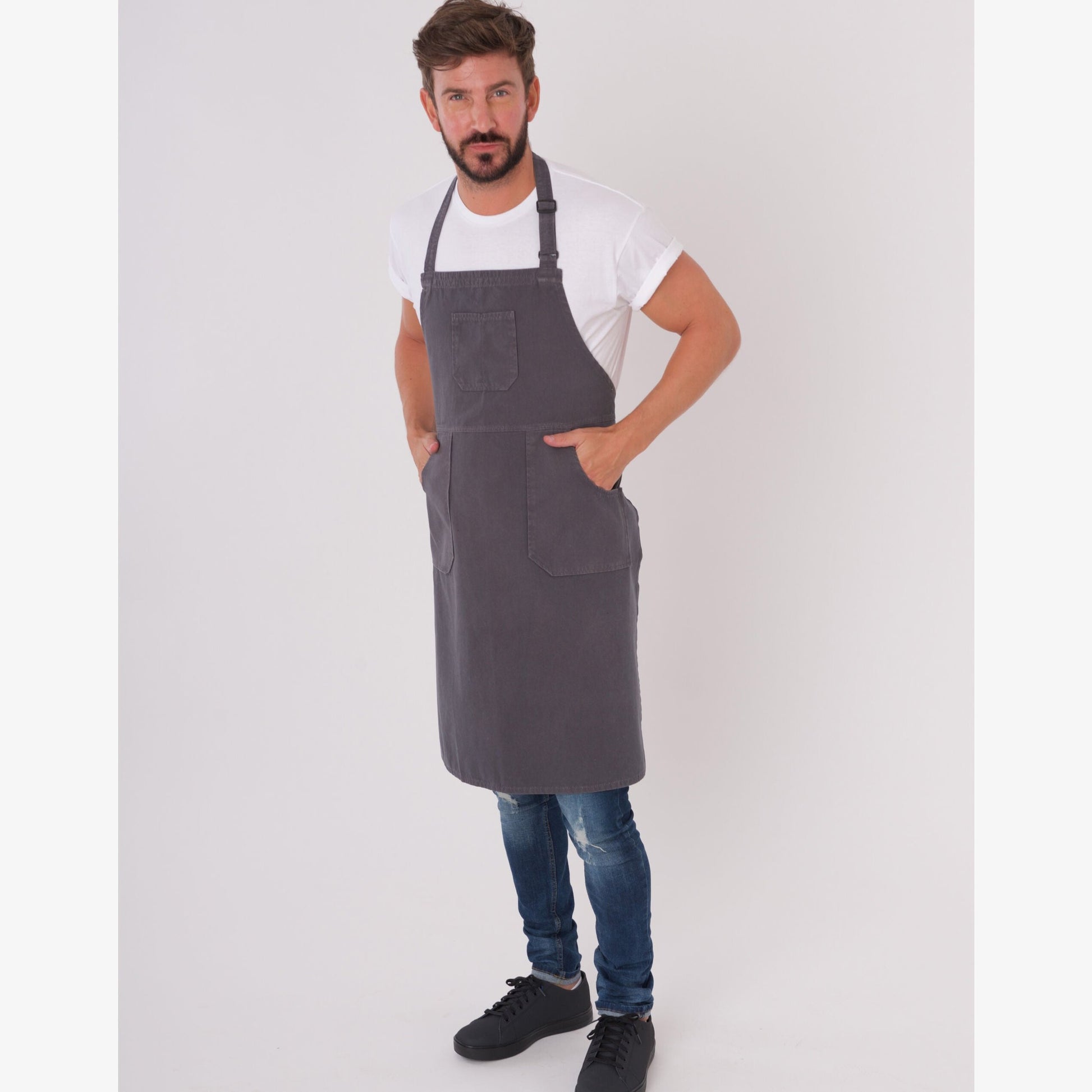 "Originals" Bib Apron - Storm Grey