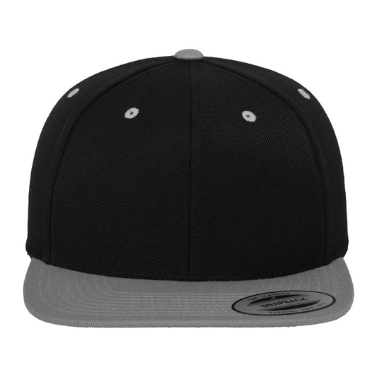 Two Tone Classic Snapback Cap - Black/Silver