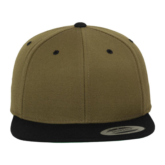 Two Tone Classic Snapback Cap - Olive/Black