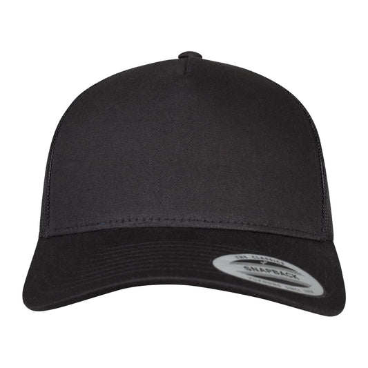 5 Panel Retro Trucker Cap - Black