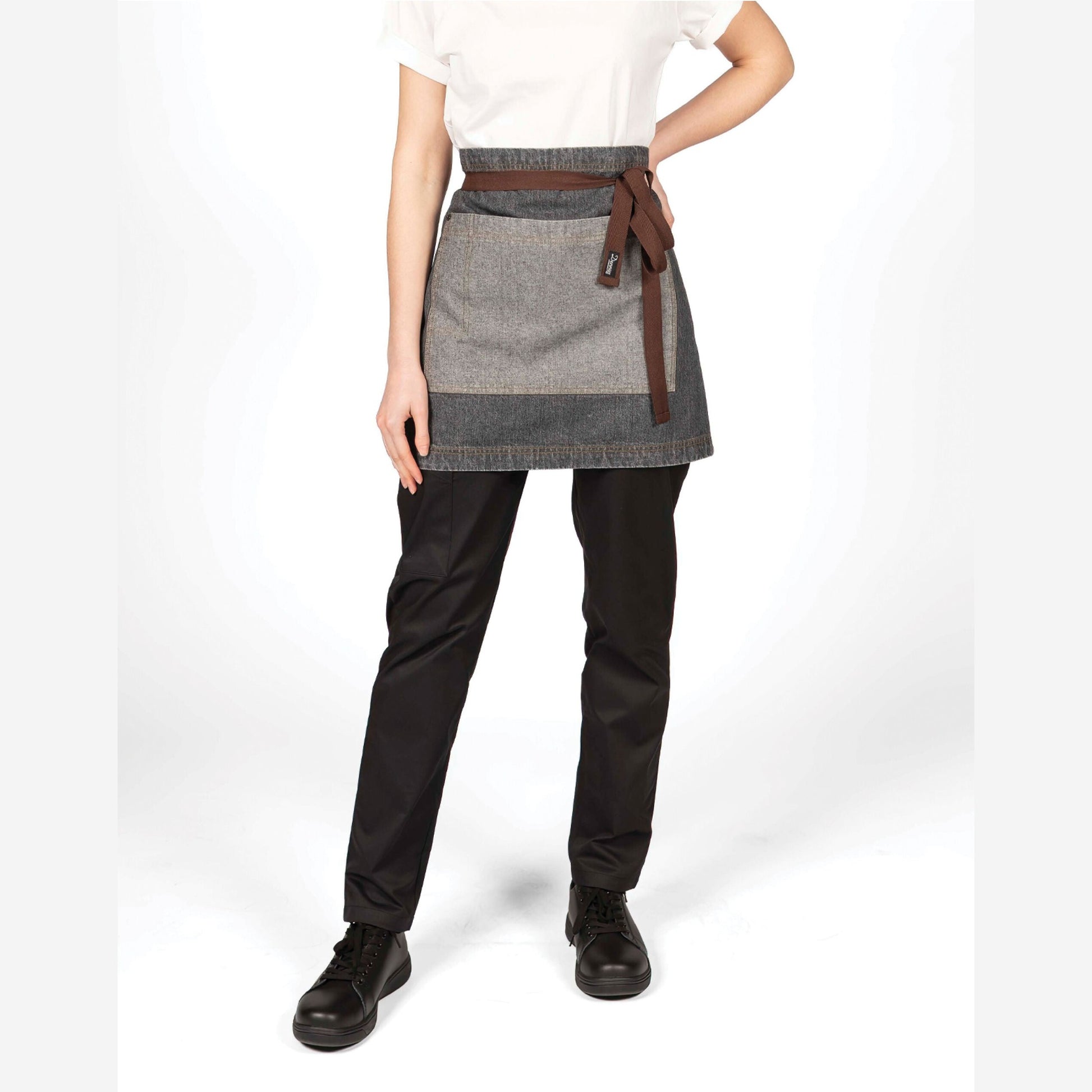 100% Cotton Waist Apron - Grey Black Denim